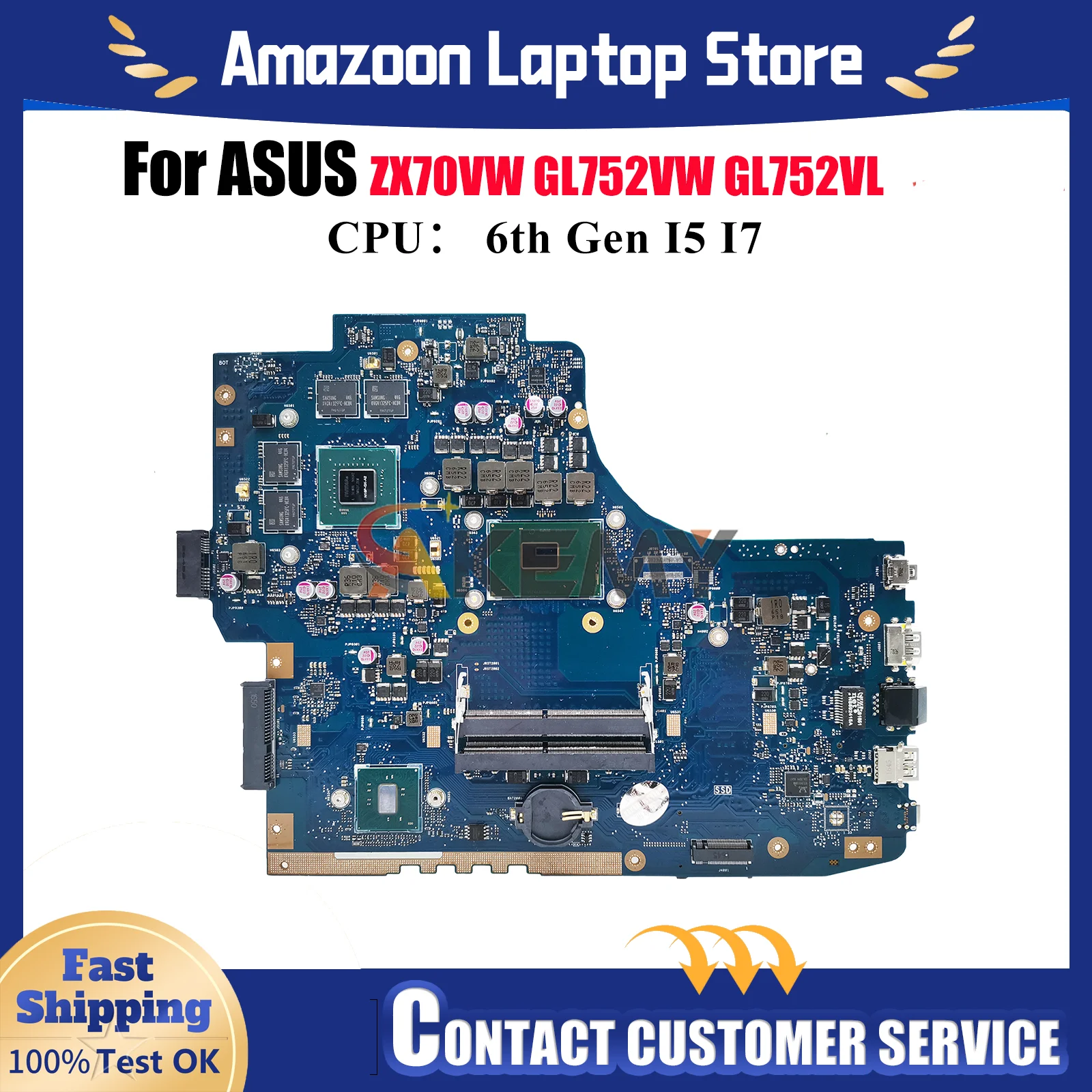 GL752VW Laptop Motherboard For ASUS ROG Strix GL752V ZX70VW GL752VW GL752VL Notebook Mainboard With I5 I7 CPU 100% tests OK stk
GL752VW Laptop Motherboard For ASUS ROG Strix GL752V ZX70VW GL752VW GL752VL Notebook Mainboard With I5 I7 CPU 100% tests OK stk