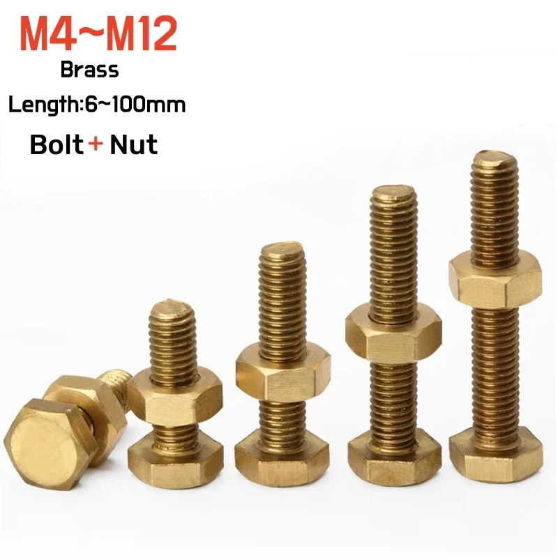 M4 M5 M6 M8 M10 M12 Brass Outer Hexagonal Bolt Nut Combination Set Copper Full Thread External Hex Screw Length 6mm~100mm
M4 M5 M6 M8 M10 M12 Brass Outer Hexagonal Bolt Nut Combination Set Copper Full Thread External Hex Screw Length 6mm~100mm
