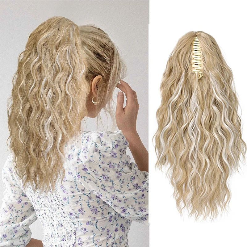 Fashionable European and American style corn perm large claw clip fluffy ponytail wig
Fashionable European and American style corn perm large claw clip fluffy ponytail wig