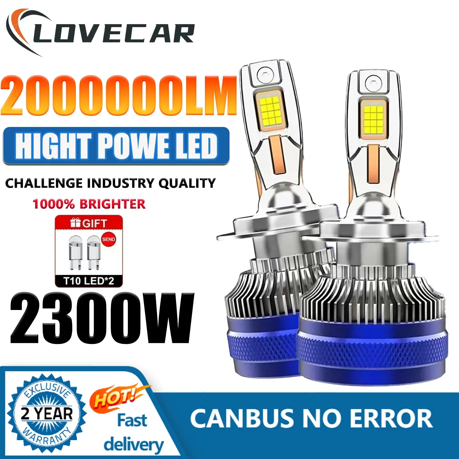 LOVECAR Light Bulbs for Fog Lamps 2300W 6500K Led Super Car LEDHeadlight High Power Canbus H11 H8 H9 9005 HB3 9006 HB4
LOVECAR Light Bulbs for Fog Lamps 2300W 6500K Led Super Car LEDHeadlight High Power Canbus H11 H8 H9 9005 HB3 9006 HB4