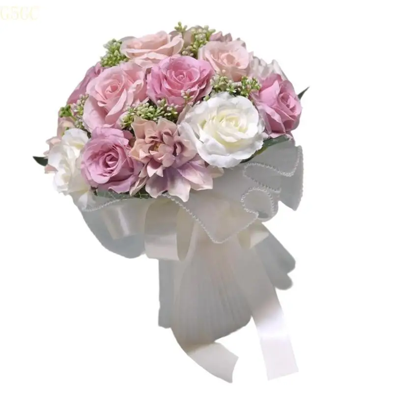 G5GC Realistic Multicolor Rose Bouquet Romantics Bridesmaids Flower Arrangement for Wedding Ceremony
G5GC Realistic Multicolor Rose Bouquet Romantics Bridesmaids Flower Arrangement for Wedding Ceremony