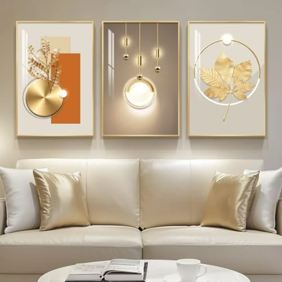 Framed Modern Luxury Gold Wall Art Set of 3 Contemporary Paintings in Golden Prints with Gold Frame 16x24 Inch Wall Decor for L
Framed Modern Luxury Gold Wall Art Set of 3 Contemporary Paintings in Golden Prints with Gold Frame 16x24 Inch Wall Decor for L
