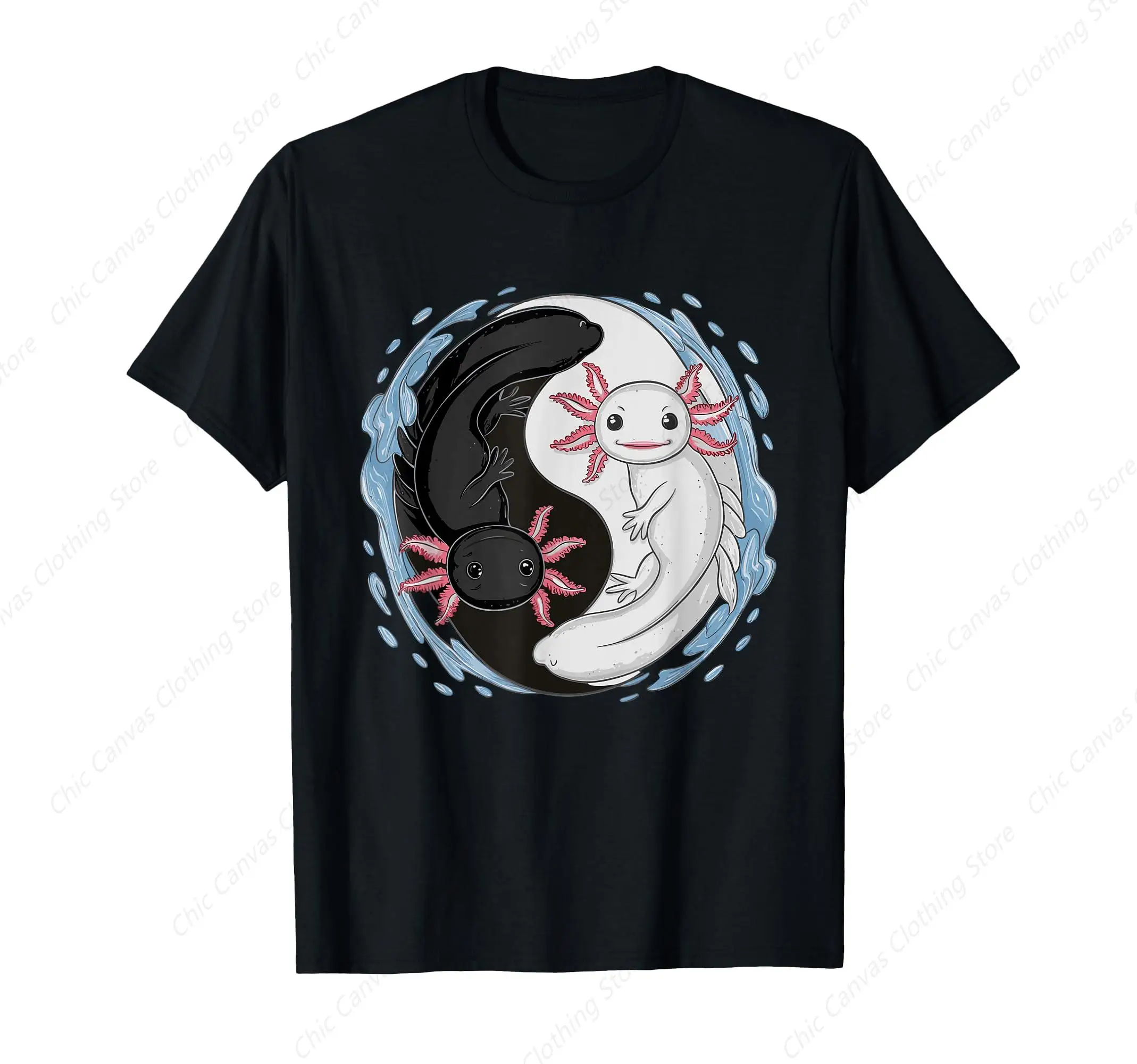 Cute Kawaii Axolotl Yin-Yang T-Shirt With Fun Printing Art, Black Breathable Casual Clothes For Men And Women
Cute Kawaii Axolotl Yin-Yang T-Shirt With Fun Printing Art, Black Breathable Casual Clothes For Men And Women
