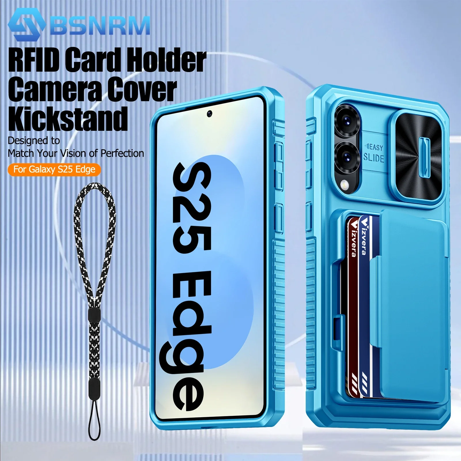 Защитный чехол для телефона Galaxy S25 Edge, кошелек, держатель RFID-карты, чехол для камеры, прочный противоударный силиконовый чехол на весь корпус, светло-синий
Защитный чехол для телефона Galaxy S25 Edge, кошелек, держатель RFID-карты, чехол для камеры, прочный противоударный силиконовый чехол на весь корпус, светло-синий