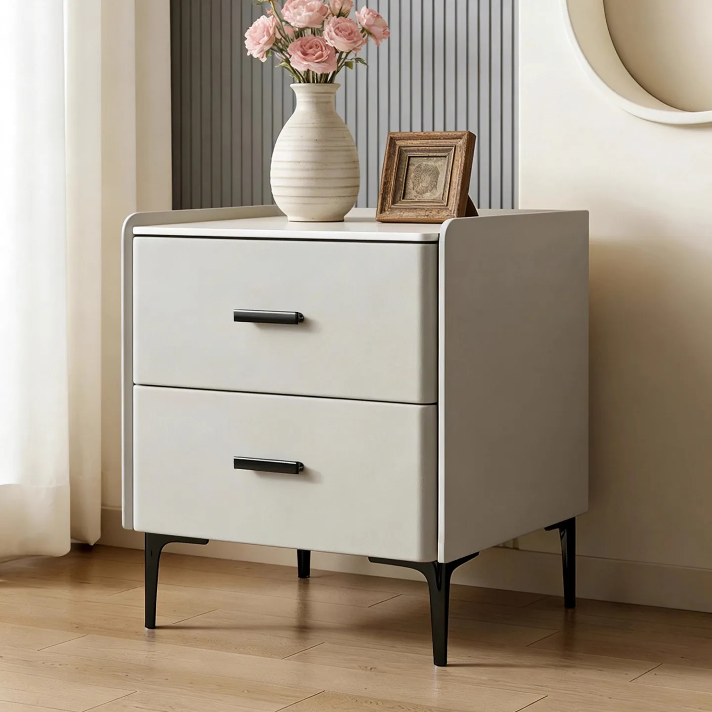 Modern Style Faux Leather Bedroom Nightstands Wooden 2 Drawers Bedside Table Hotel End Table Side Storage Cabinet
Modern Style Faux Leather Bedroom Nightstands Wooden 2 Drawers Bedside Table Hotel End Table Side Storage Cabinet