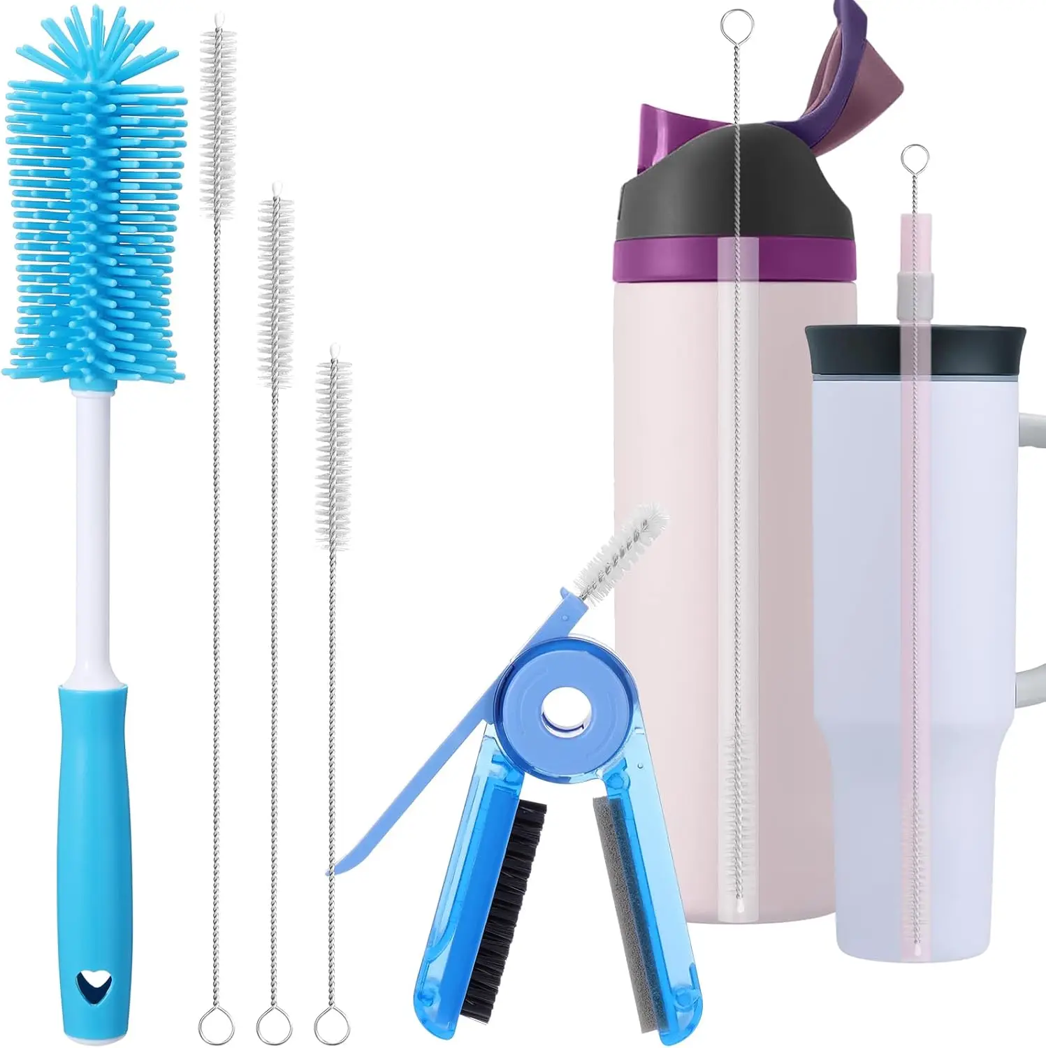 5-Piece Water Bottle Cleaner Brush Set for 24oz/32oz/40oz Cups, Multifunctional Bottle & Straw Cleaning Kit for Tumblers
5-Piece Water Bottle Cleaner Brush Set for 24oz/32oz/40oz Cups, Multifunctional Bottle & Straw Cleaning Kit for Tumblers