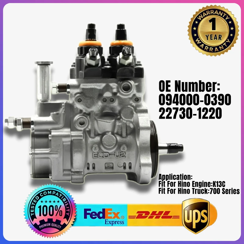 094000-0390 22730-1220 Fuel Injection Pump for Hino Engine K13C Truck 700 Series
094000-0390 22730-1220 Fuel Injection Pump for Hino Engine K13C Truck 700 Series