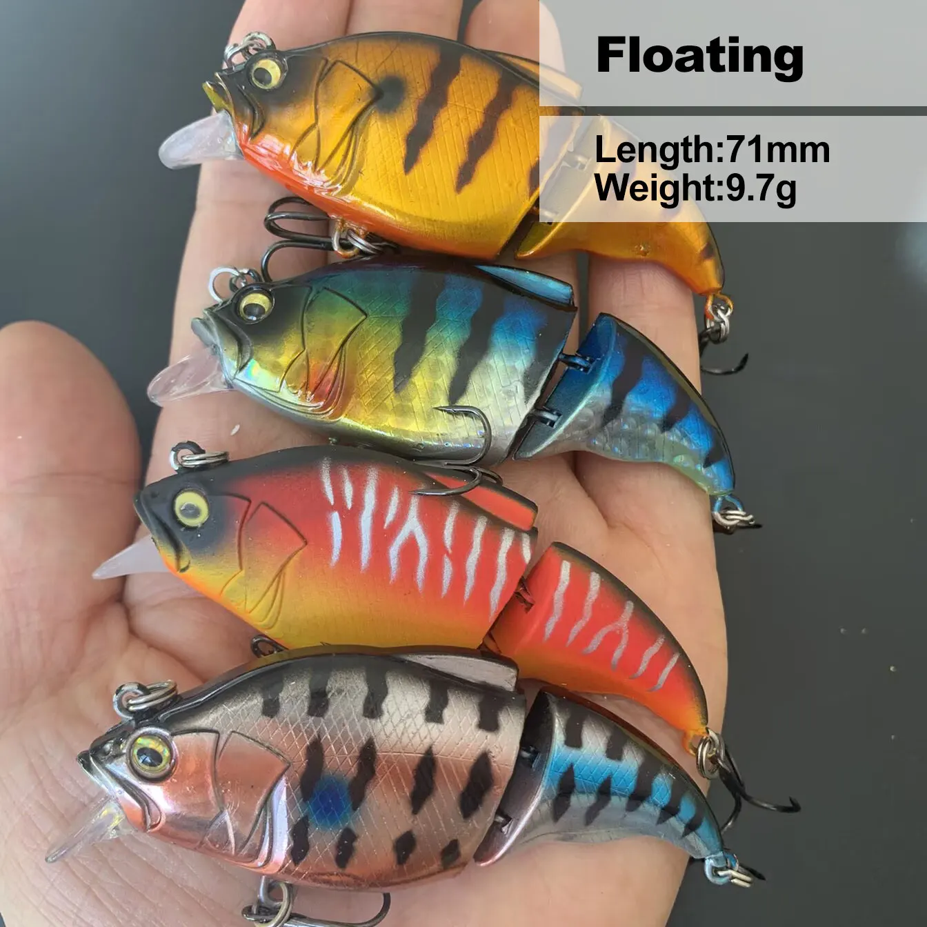 9.7g 71mm Lifelike 2 Segment Fishing Lure Floating Crankbait Hard Artificial Bait Wobbler for Bass Pike Swimbait Equipment
9.7g 71mm Lifelike 2 Segment Fishing Lure Floating Crankbait Hard Artificial Bait Wobbler for Bass Pike Swimbait Equipment