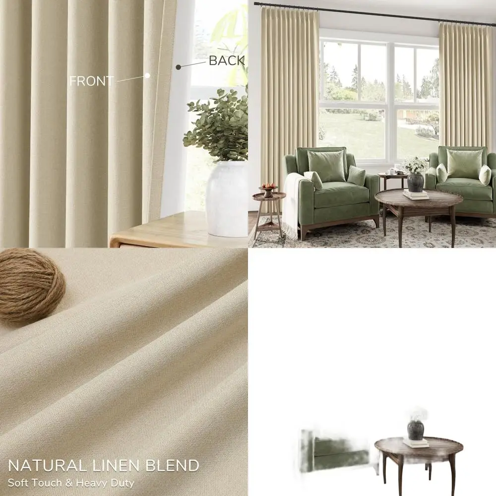 Blackout Pinch Pleat Curtains, 84 Length, 2-Panel Set, Thermal Insulated, for Living & Bedroom, Farmhouse Style
Blackout Pinch Pleat Curtains, 84 Length, 2-Panel Set, Thermal Insulated, for Living & Bedroom, Farmhouse Style