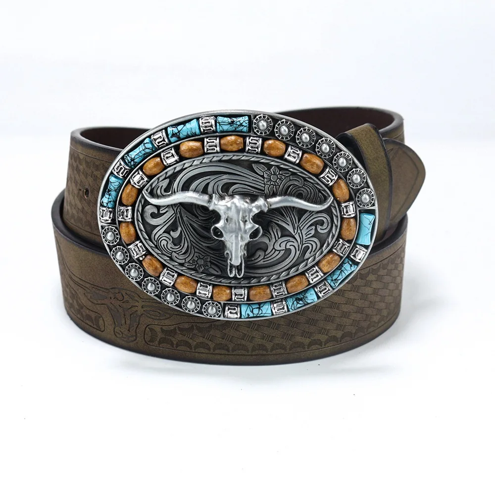 Men's Western Denim Belt Cowhead Novelty Trendy Retro Youth Retro Punk PU Wide Belt
Men's Western Denim Belt Cowhead Novelty Trendy Retro Youth Retro Punk PU Wide Belt