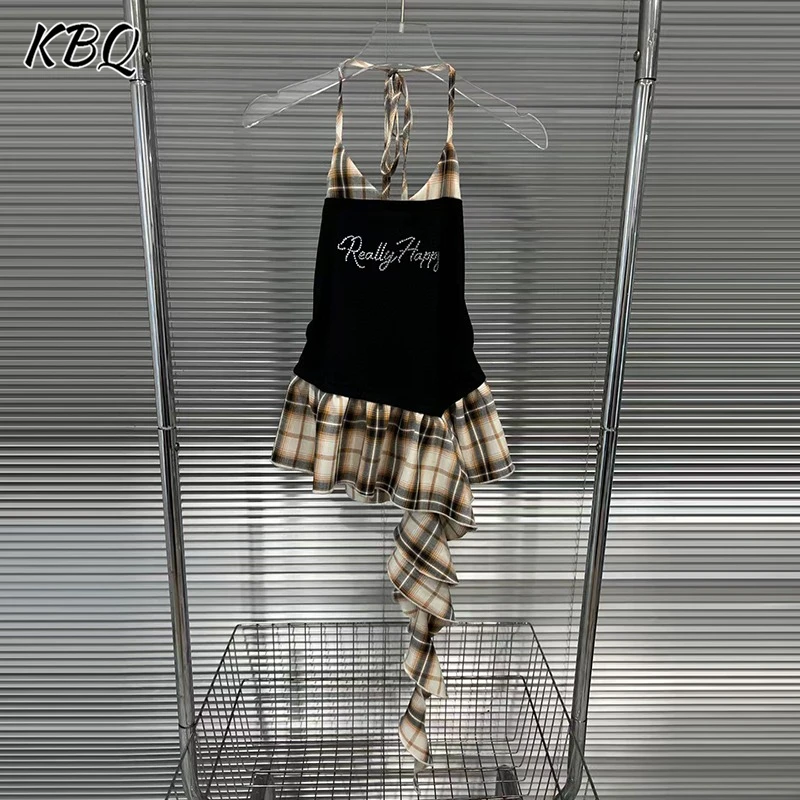 KBQ Slimming Grid Spliced Lace Up Mini Vests For Women Square Collar Sleeveless Backless High Waist Printing Vests Female New
KBQ Slimming Grid Spliced Lace Up Mini Vests For Women Square Collar Sleeveless Backless High Waist Printing Vests Female New