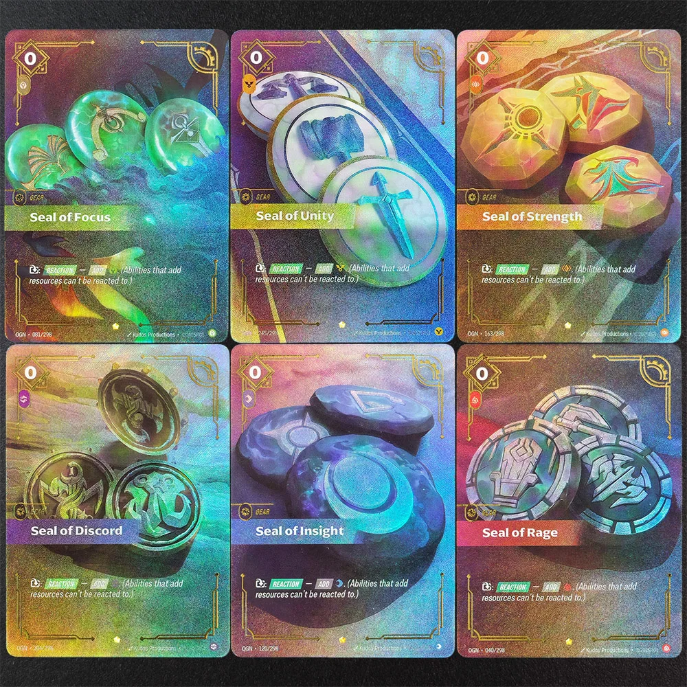 Self Made Proxy Riftbound League Of Legends English Seal of Unity Rage Insight Focus Discord Strength Game Collection Card Toy
Self Made Proxy Riftbound League Of Legends English Seal of Unity Rage Insight Focus Discord Strength Game Collection Card Toy