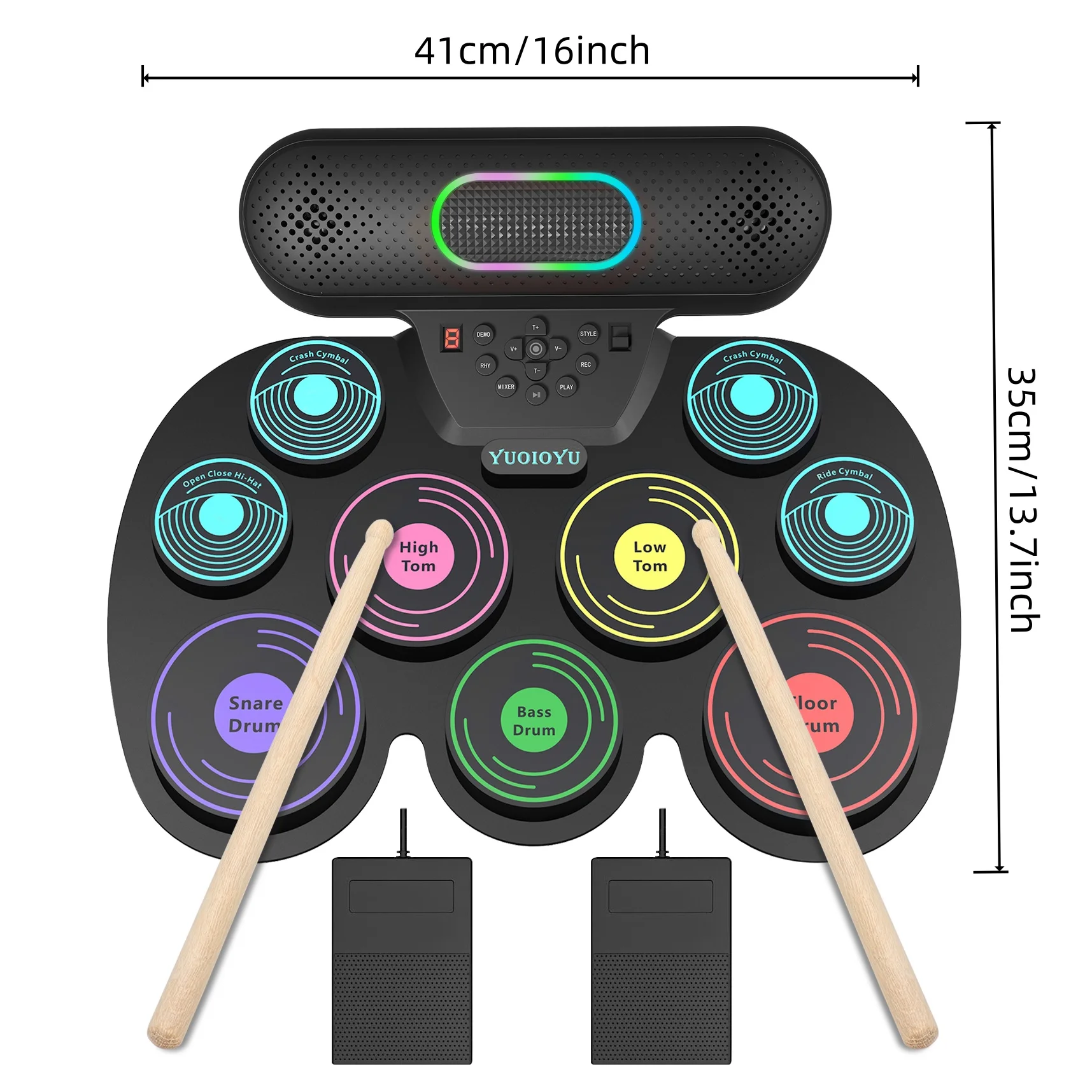 Electronic drum set, portable practice drums, 9-piece drum pad roll-up kit, with drumsticks and sustainable pedal, perfect for b
Electronic drum set, portable practice drums, 9-piece drum pad roll-up kit, with drumsticks and sustainable pedal, perfect for b