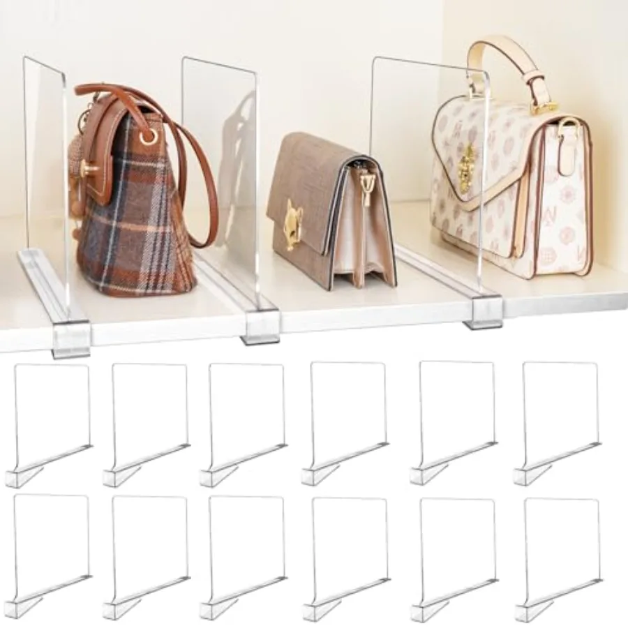 12 Pack Shelf Dividers, Adjustable Shelf Dividers for Closet Organization with Non-Slip Design, Clear Acrylic Shelf Dividers fo
12 Pack Shelf Dividers, Adjustable Shelf Dividers for Closet Organization with Non-Slip Design, Clear Acrylic Shelf Dividers fo