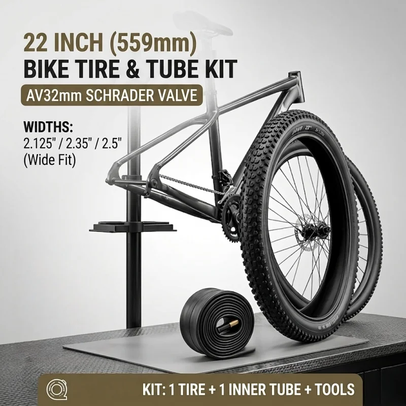 22 Inch Bicycle Tire and Inner Tube Set 22x2.125 22x2.35 AV32mm Schrader Valve Rubber Bike Tyre for Kids MTB Road Cycling Parts
22 Inch Bicycle Tire and Inner Tube Set 22x2.125 22x2.35 AV32mm Schrader Valve Rubber Bike Tyre for Kids MTB Road Cycling Parts