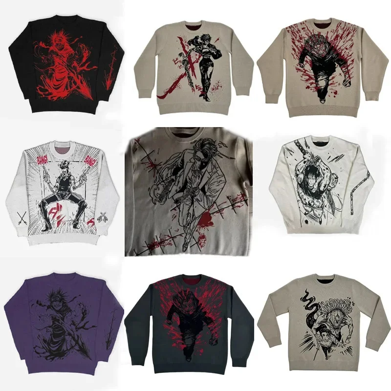 Y2K Street Hip-hop Pullover Sweater Knitted Harajuku Punk Style Cartoon Retro Casual Loose Long Sleeve Thicken Unisex Pullovers
Y2K Street Hip-hop Pullover Sweater Knitted Harajuku Punk Style Cartoon Retro Casual Loose Long Sleeve Thicken Unisex Pullovers