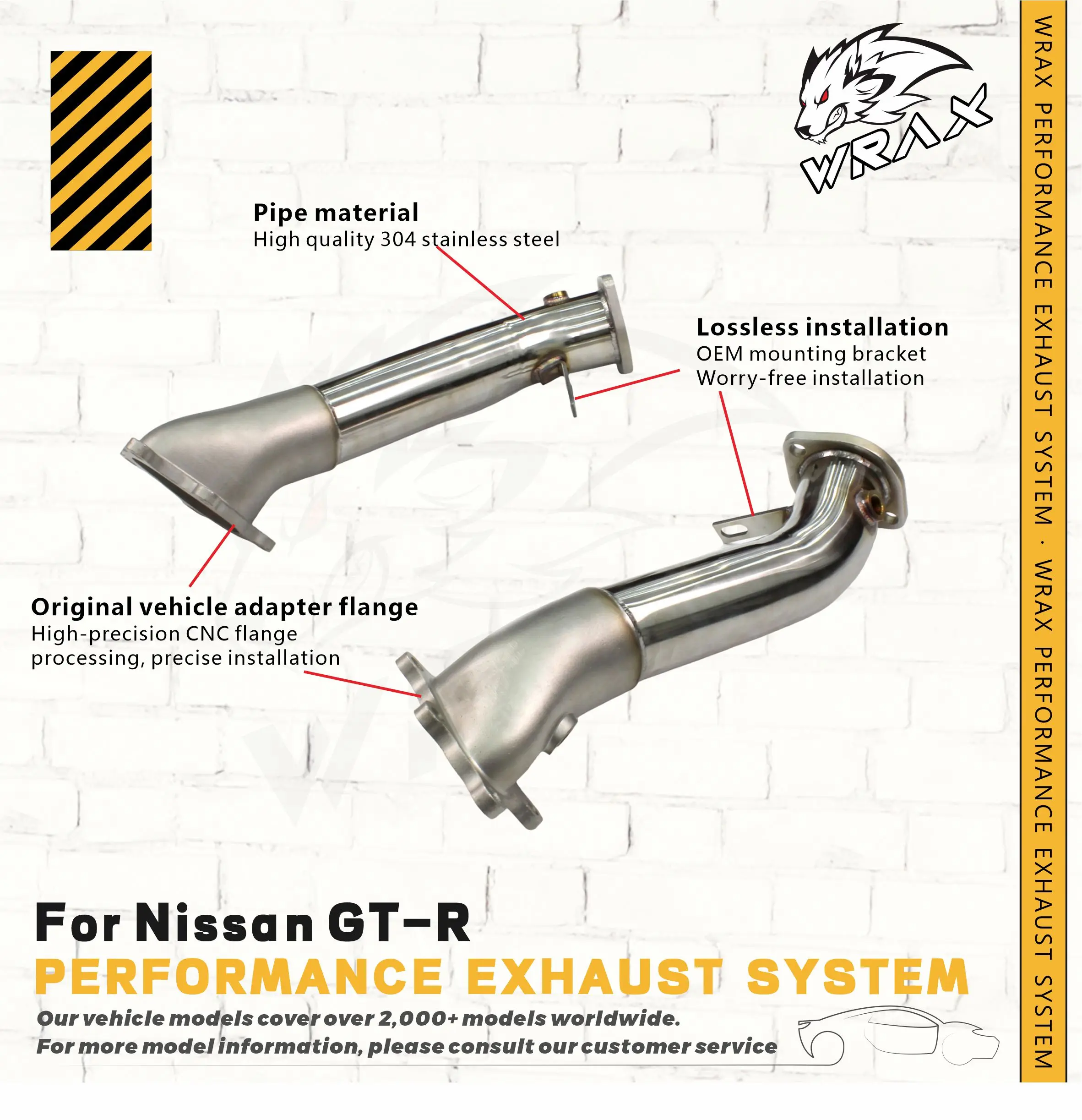 For Nissan GT-R R35 2007-2024 Downpipe Exhaust, 304 Stainless Steel Test Pipe, De-cat Down Pipe, Direct Fit
For Nissan GT-R R35 2007-2024 Downpipe Exhaust, 304 Stainless Steel Test Pipe, De-cat Down Pipe, Direct Fit