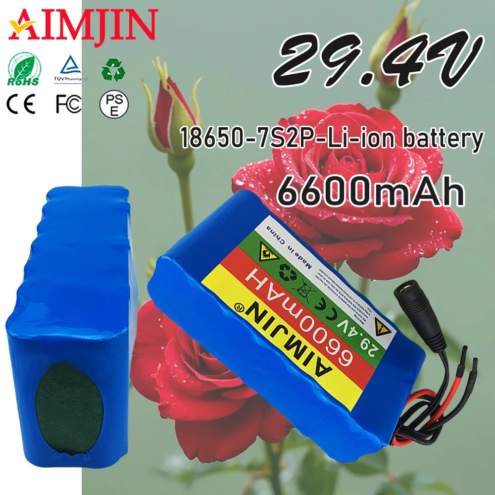 Built-in BMS 29.4V 6600mAH high capacity 7S2P 18650 lithium battery pack,, protection board, with charger
Built-in BMS 29.4V 6600mAH high capacity 7S2P 18650 lithium battery pack,, protection board, with charger