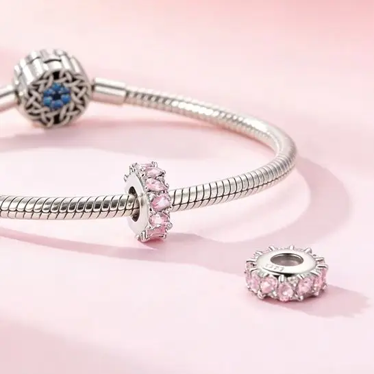 Charm 925 Sterling Silver Silicone Rubber Stopper Fixing Clip Bead Pink Zircon Fit Bracelet DIY For Girl Woman Jewelry
Charm 925 Sterling Silver Silicone Rubber Stopper Fixing Clip Bead Pink Zircon Fit Bracelet DIY For Girl Woman Jewelry