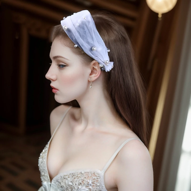 Fairy Solid Color Pearl Headbands Lace Headwear Bridal Wedding Headwear Hair Styling Accessories Girls Cute Tulle Hairband
Fairy Solid Color Pearl Headbands Lace Headwear Bridal Wedding Headwear Hair Styling Accessories Girls Cute Tulle Hairband