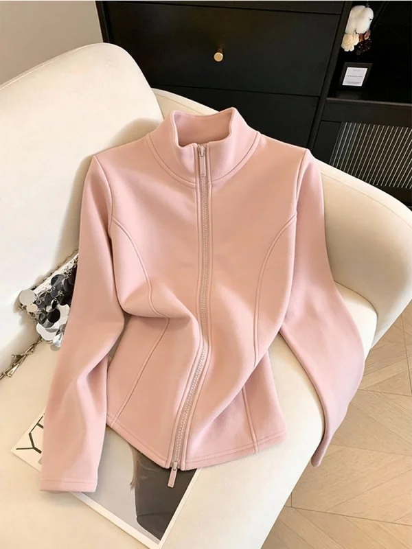 Outlet Pink Stand Collar Zipper Jacket Women's Slim Fit Short Cardigan Commute Style Korean Version Long Sleeve Autumn Winter
Outlet Pink Stand Collar Zipper Jacket Women's Slim Fit Short Cardigan Commute Style Korean Version Long Sleeve Autumn Winter