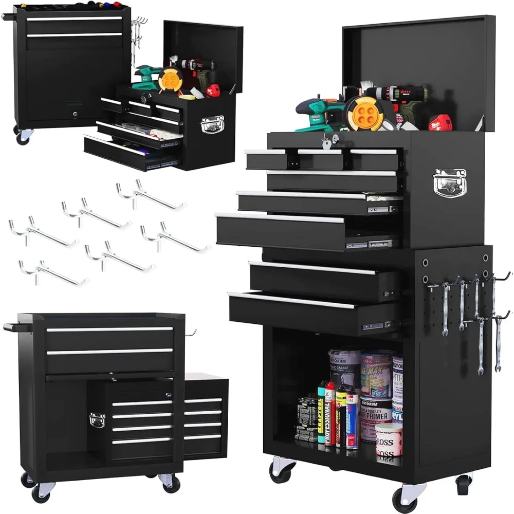 8-Drawer Rolling Tool Chest with Wheels - High Capacity Tool Cabinet with Detachable Top Toolbox for Garage and Workshop Organiz
8-Drawer Rolling Tool Chest with Wheels - High Capacity Tool Cabinet with Detachable Top Toolbox for Garage and Workshop Organiz