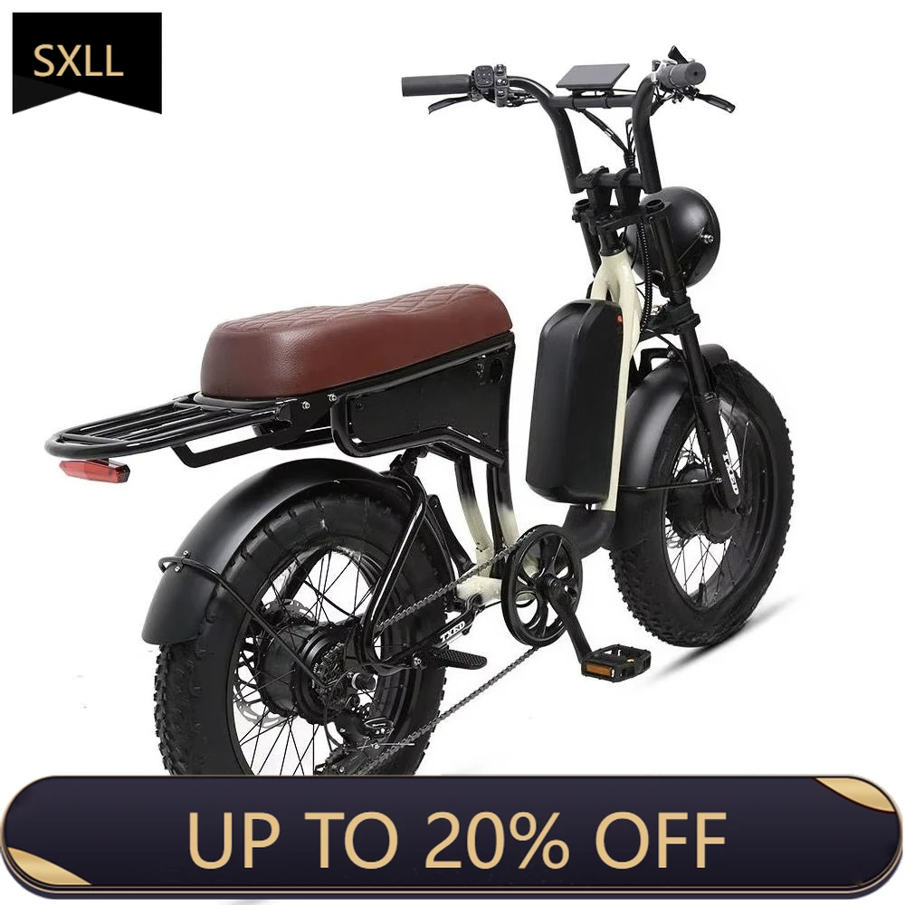 SXLL Популярный передний и задний двигатель мощностью 500 Вт, литиевая батарея 48 В, 20 Ач, 7 скоростей, 20-дюймовый электрический мотоцикл с толстыми шинами
SXLL Популярный передний и задний двигатель мощностью 500 Вт, литиевая батарея 48 В, 20 Ач, 7 скоростей, 20-дюймовый электрический мотоцикл с толстыми шинами