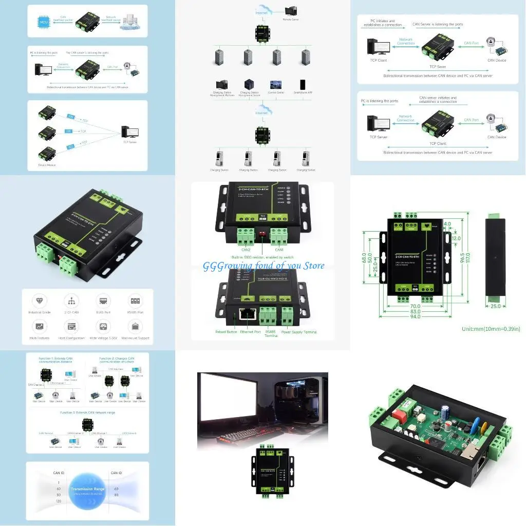 H9EB CAN to Ethernet Converter 2Ch CAN + RS485 + Ethernet for Industrial Networking
H9EB CAN to Ethernet Converter 2Ch CAN + RS485 + Ethernet for Industrial Networking