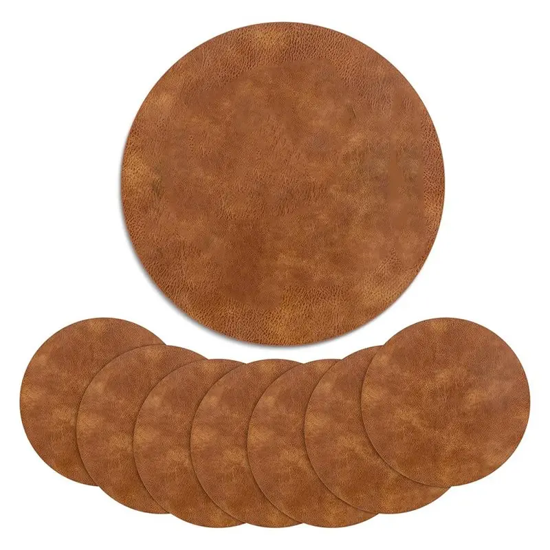 Инновационные круглые подставки под чайные чашки, набор из 8 штук, моющиеся, водонепроницаемые, легко очищаемые, из искусственной кожи, для кухни, столовой.
Инновационные круглые подставки под чайные чашки, набор из 8 штук, моющиеся, водонепроницаемые, легко очищаемые, из искусственной кожи, для кухни, столовой.