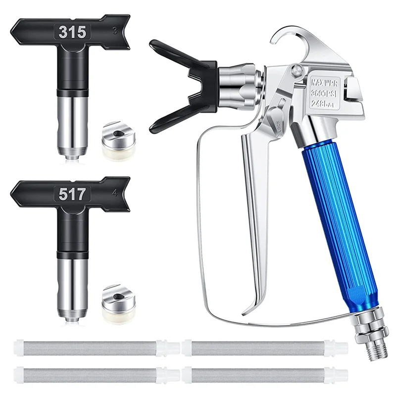 8 Pieces Airless Paint Sprayer with Nozzle Guard 2 Spray Tips and 4 Airless Paint Spray Filter for Spraying Accessories
8 Pieces Airless Paint Sprayer with Nozzle Guard 2 Spray Tips and 4 Airless Paint Spray Filter for Spraying Accessories