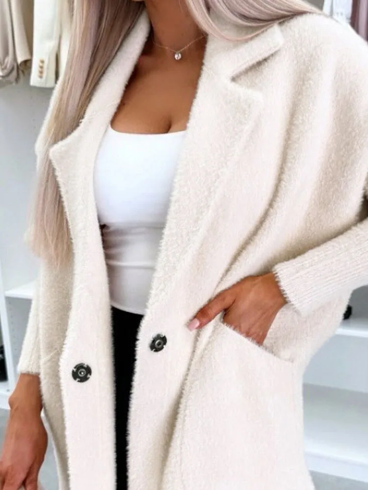 2025 модные свободные пальто с воротником с лацканами и пуговицами, женские элегантные плюшевые куртки с длинными рукавами и карманами, осень-зима, повседневные мягкие верхние пальто
2025 модные свободные пальто с воротником с лацканами и пуговицами, женские элегантные плюшевые куртки с длинными рукавами и карманами, осень-зима, повседневные мягкие верхние пальто