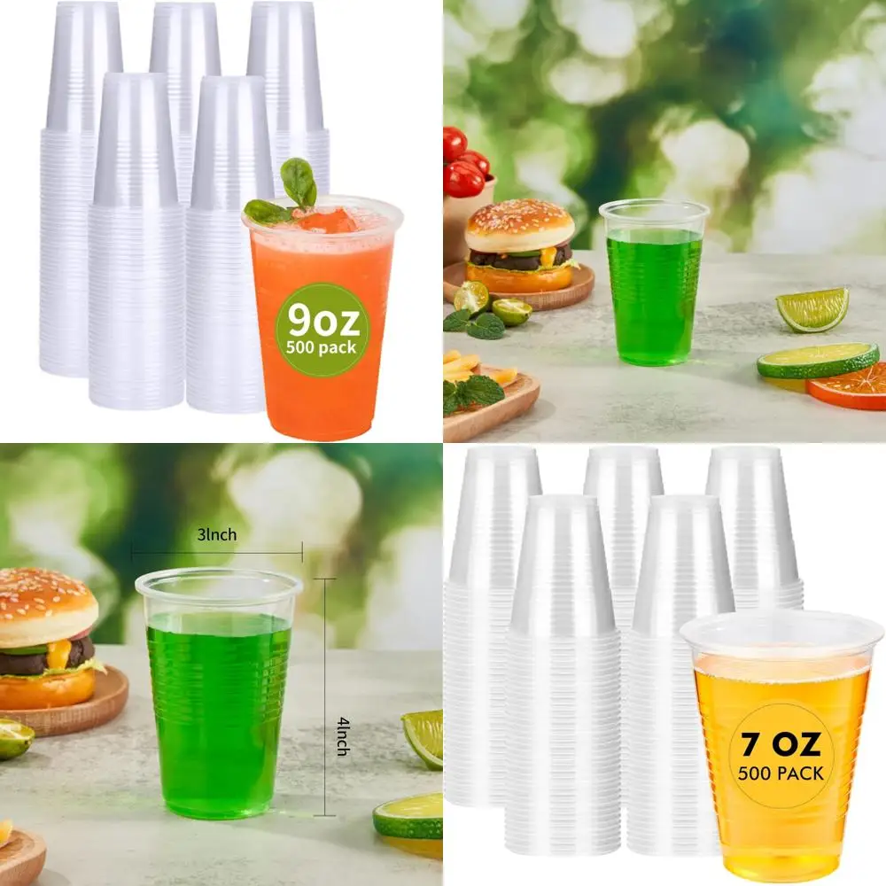 Disposable 9 oz Plastic Cups Bulk Pack, Clear Cups for Cold Drinks, Perfect for Weddings, Thanksgiving Parties, and More
Disposable 9 oz Plastic Cups Bulk Pack, Clear Cups for Cold Drinks, Perfect for Weddings, Thanksgiving Parties, and More