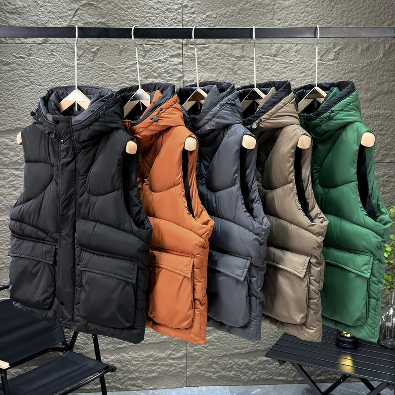 Men Casual Cotton Waistcoat Outdoor Hooded Workwear Solid Color Waistcoat Down Cotton Waistcoat Couples Warm and Light Waistcoat
Men Casual Cotton Waistcoat Outdoor Hooded Workwear Solid Color Waistcoat Down Cotton Waistcoat Couples Warm and Light Waistcoat