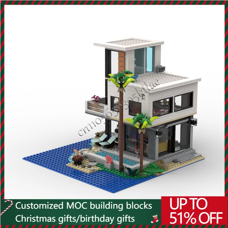 971 PCS MOC City Street Views Modular Modern Beach House Building Blocks Educational Assembly Children Toy Popular Birthday Gift
971 PCS MOC City Street Views Modular Modern Beach House Building Blocks Educational Assembly Children Toy Popular Birthday Gift