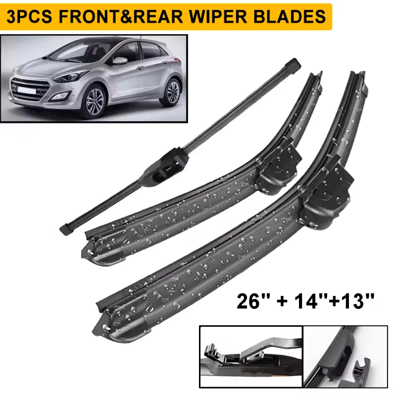 Wiper Front & Rear Wiper Blades Set For Hyundai i30 GD Elantra GT 2012 - 2017 Windshield Windscreen Window 26"+14"+13"
Wiper Front & Rear Wiper Blades Set For Hyundai i30 GD Elantra GT 2012 - 2017 Windshield Windscreen Window 26"+14"+13"