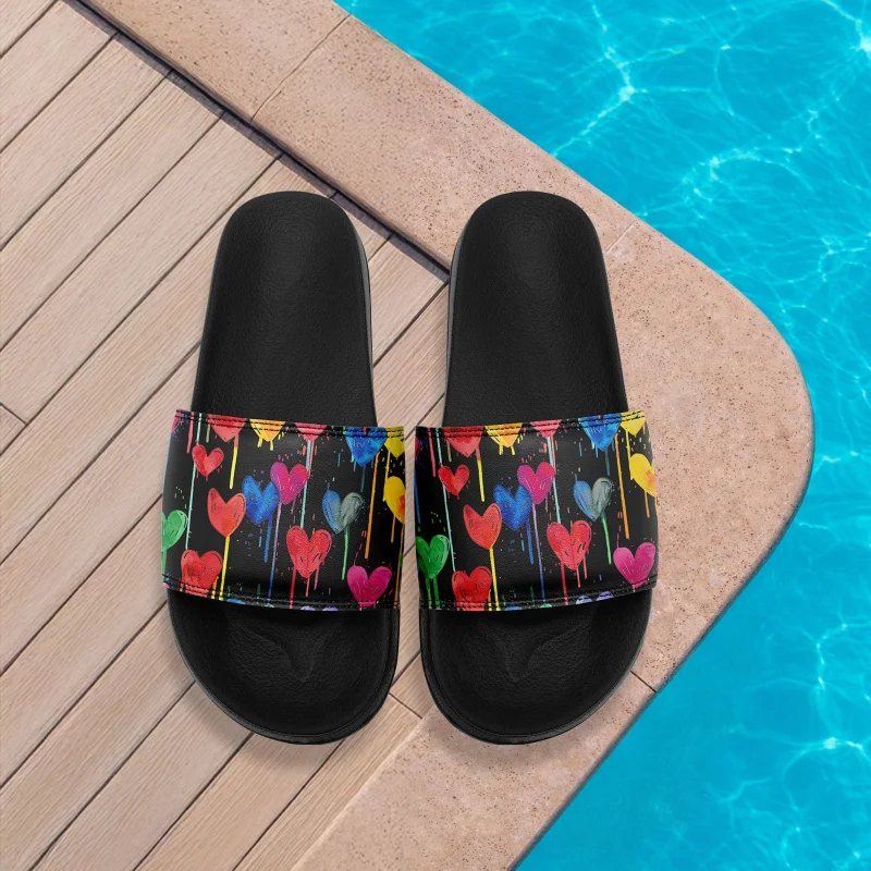 Ladies Men's Valentine's Day Slippers Black painted ink heart print fashionable couple's matching shoes Valentine's Day gift for
Ladies Men's Valentine's Day Slippers Black painted ink heart print fashionable couple's matching shoes Valentine's Day gift for