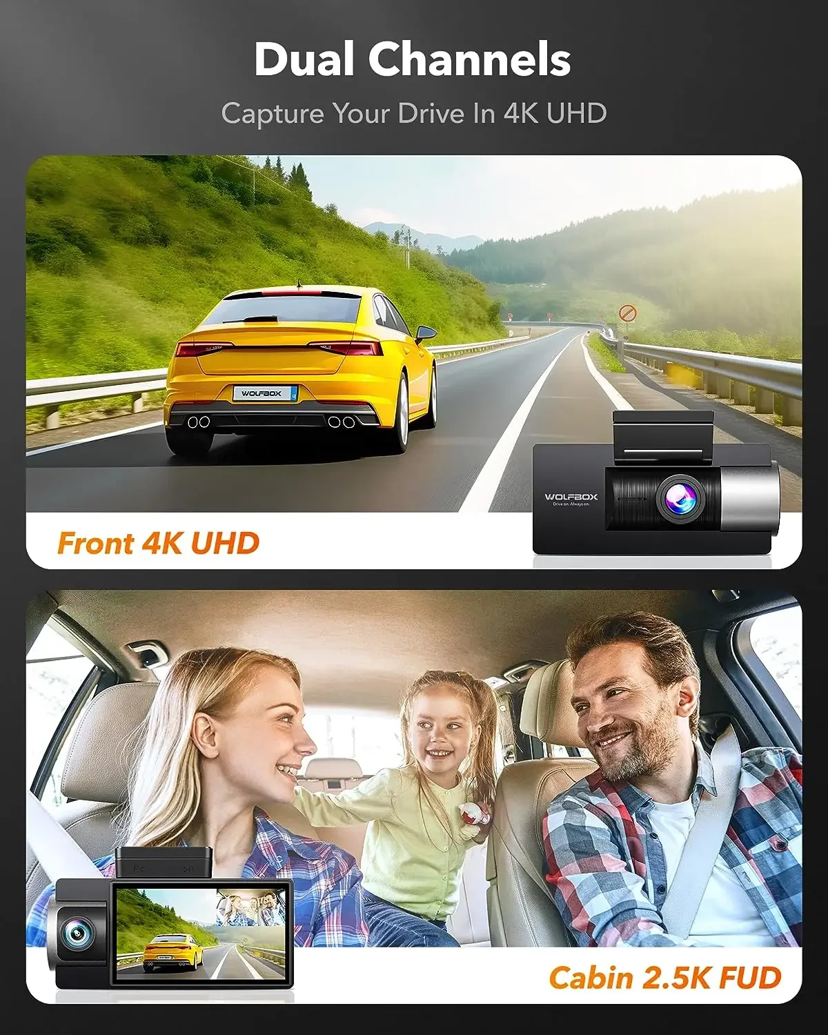 New WOLFBOX I17 4k Night Vision Front and Inside Dual Camera Dash Cam Car Video Recorder with 5G
New WOLFBOX I17 4k Night Vision Front and Inside Dual Camera Dash Cam Car Video Recorder with 5G