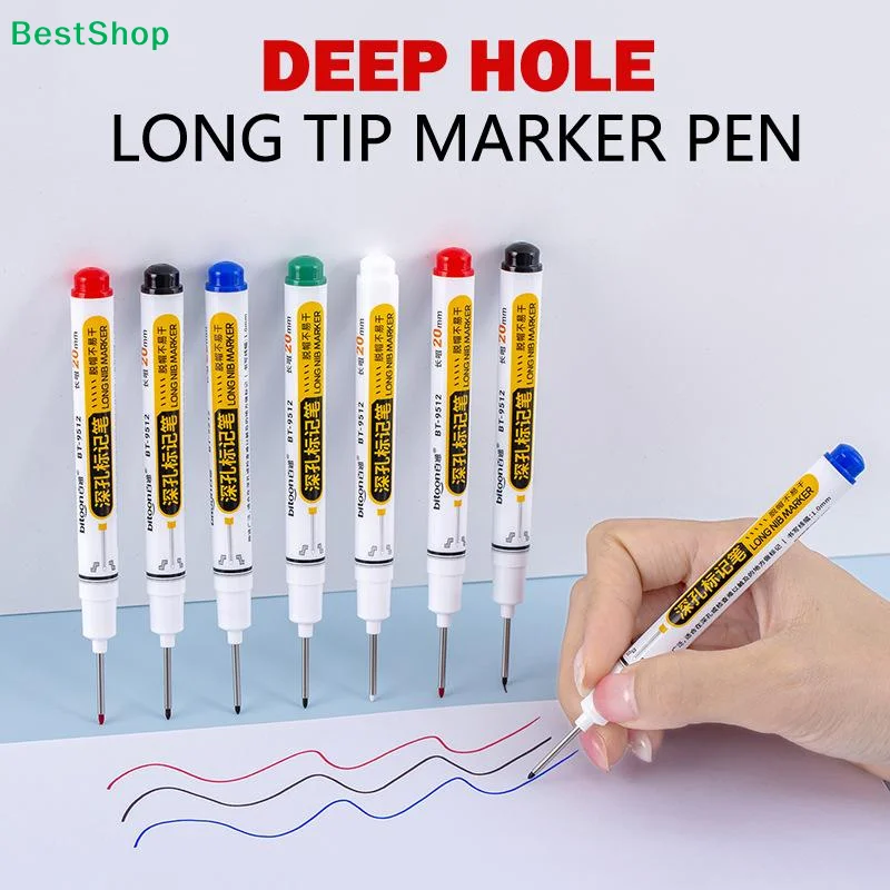 ♩Long Nib Deep Hole Marker Pens, 20mm Extra Long Tip Waterproof Industrial Markers for Tile Wood Wall Hole Marking
♩Long Nib Deep Hole Marker Pens, 20mm Extra Long Tip Waterproof Industrial Markers for Tile Wood Wall Hole Marking