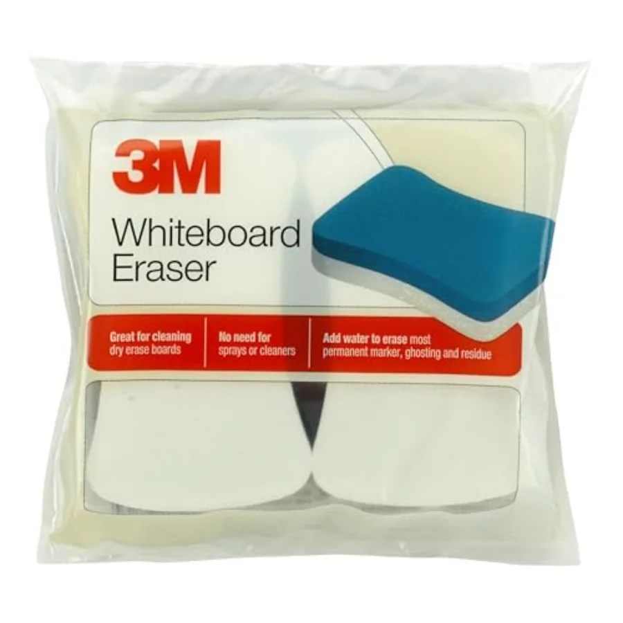 3M Whiteboard Eraser for Whiteboards, 2-Pack, White/Blue 581-WBE,Rectangular foam Eraser
3M Whiteboard Eraser for Whiteboards, 2-Pack, White/Blue 581-WBE,Rectangular foam Eraser