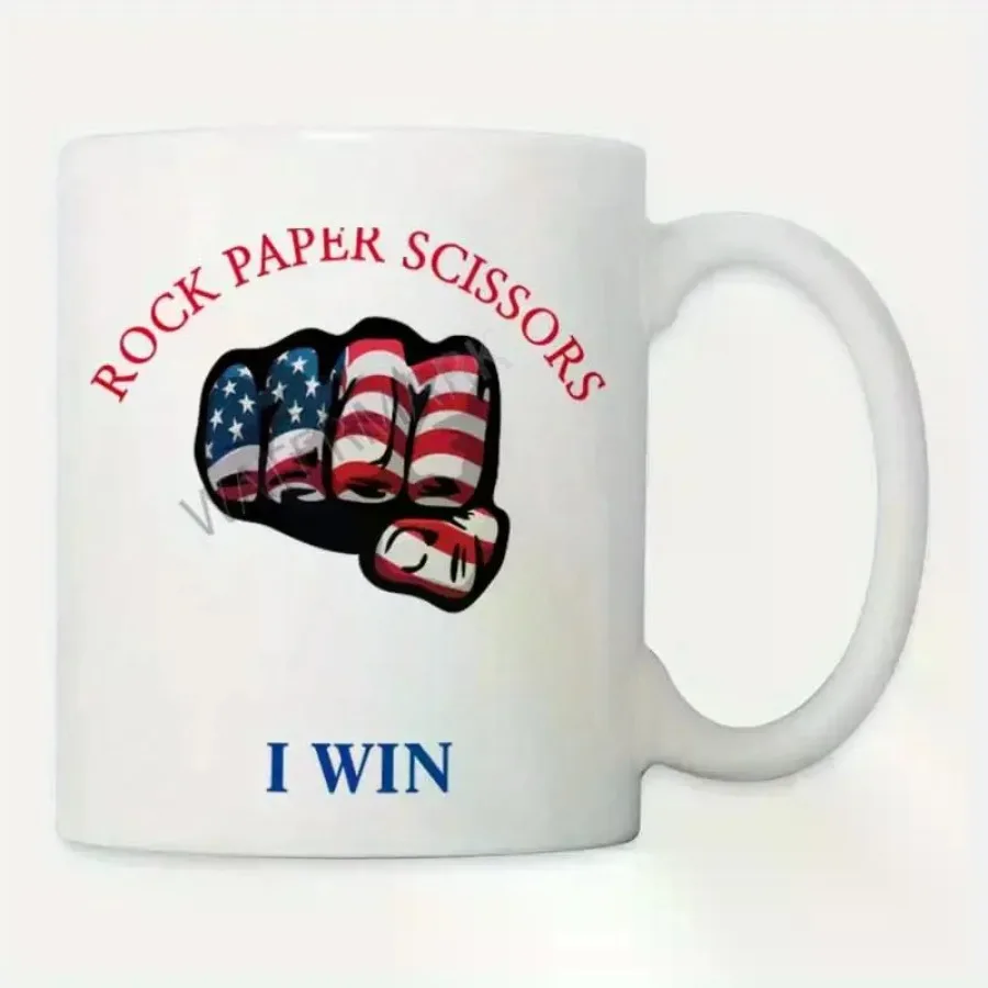 Patriotic Rock Paper Scissors Ceramic Coffee Mug 11oz Fun American Flag Design with "I WIN" Text Perfect for Home or
Patriotic Rock Paper Scissors Ceramic Coffee Mug 11oz Fun American Flag Design with "I WIN" Text Perfect for Home or