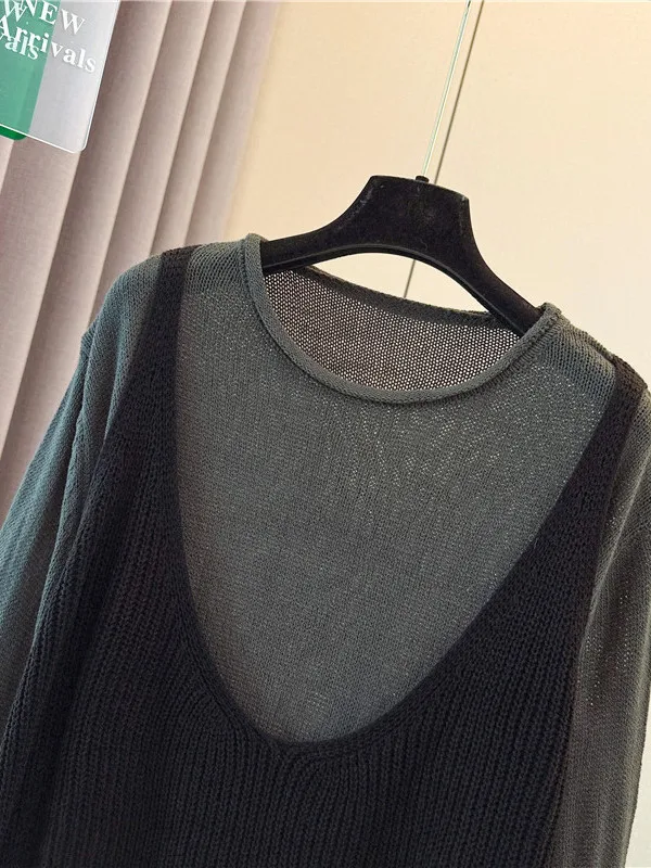 Design Sensation Oversized Women's Knitted Top Color Blo Fake Two-Piece Loose Sweater Early Autumn New Sle Faion Ladies...
Design Sensation Oversized Women's Knitted Top Color Blo Fake Two-Piece Loose Sweater Early Autumn New Sle Faion Ladies...