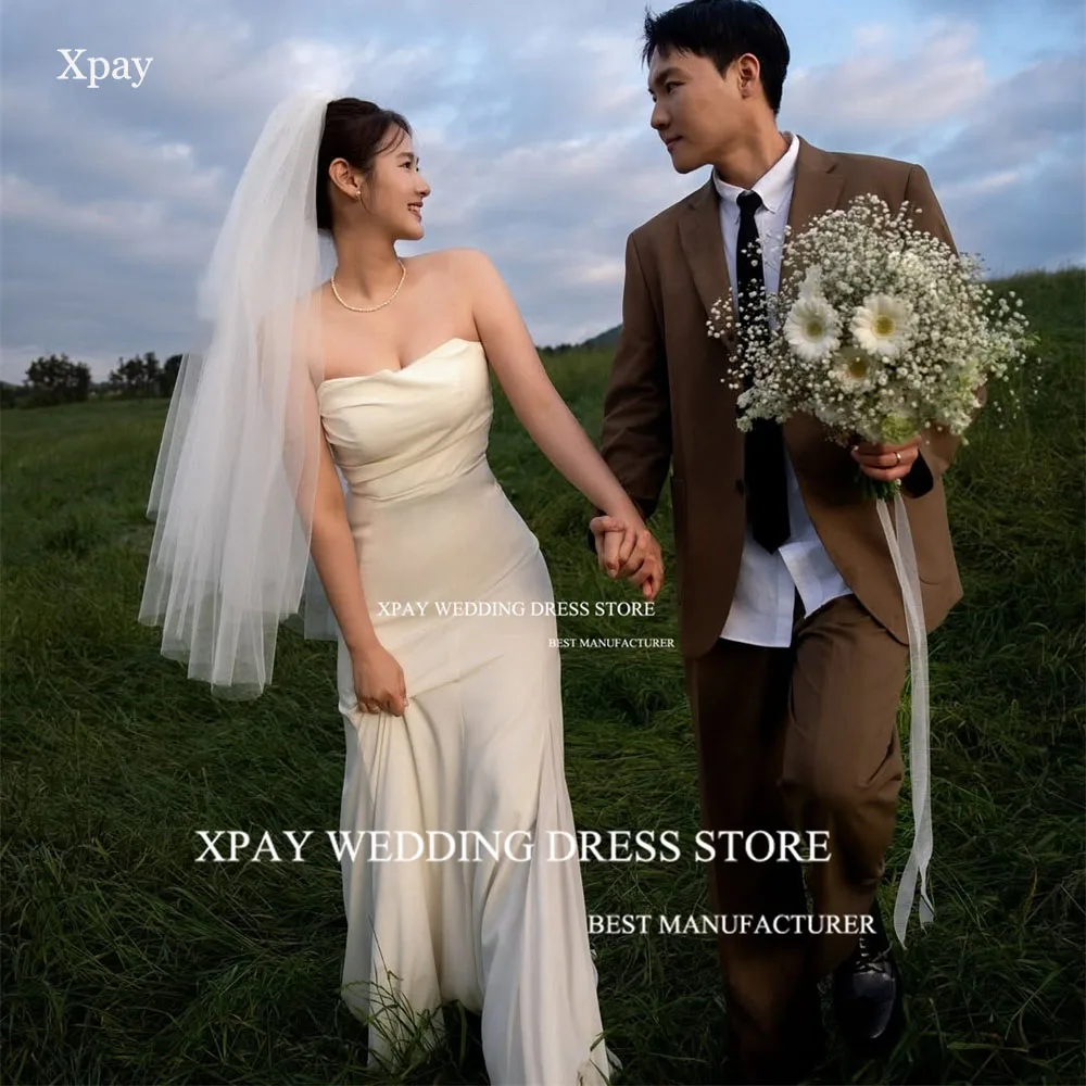 XPAY Strapless Korea Wedding Dresses Customized Elastic Satin Bride Dress Photos Shoot 웨딩드레스 Mermaid Occasion Party Evening Gown
XPAY Strapless Korea Wedding Dresses Customized Elastic Satin Bride Dress Photos Shoot 웨딩드레스 Mermaid Occasion Party Evening Gown