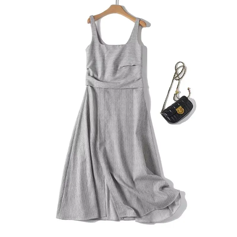 BM&MD&ZA Womens Casual Elegant Sleeveless Wide - strap Pin - striped Midi Dress with Waist Ruches
BM&MD&ZA Womens Casual Elegant Sleeveless Wide - strap Pin - striped Midi Dress with Waist Ruches