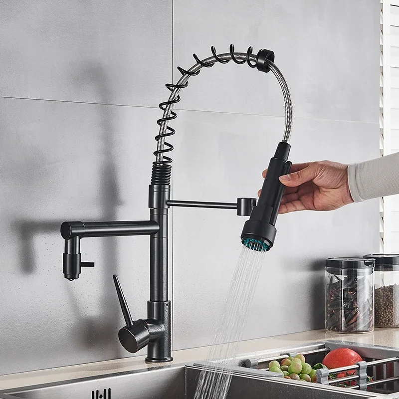 Bronze Kitchen Faucet 360 Rotate Single Handle Pull Down Spray Head Ducha Hot and Cold Water Mixer Tap For Sink
Bronze Kitchen Faucet 360 Rotate Single Handle Pull Down Spray Head Ducha Hot and Cold Water Mixer Tap For Sink