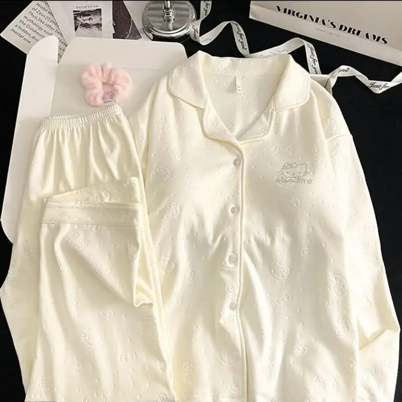 Kitty Pajamas with Built In Bra Women Winter Cute Cartoon Cat Print Long Sleeve Pants Set Warm Homewear Loungewear Outfit
Kitty Pajamas with Built In Bra Women Winter Cute Cartoon Cat Print Long Sleeve Pants Set Warm Homewear Loungewear Outfit