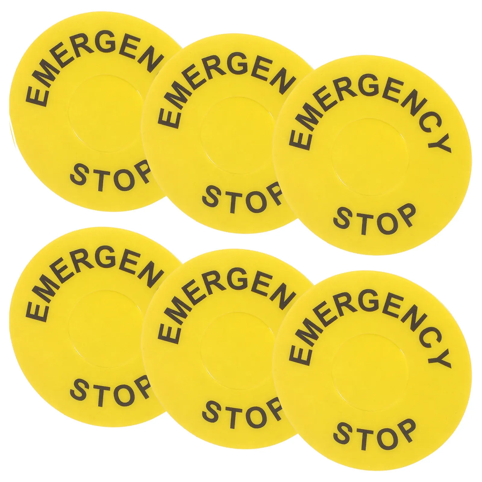 6Pcs Emergency Stop Button Cover Stickers Bright Color PVC Self Adhesive Warning Sign Labels Emergency Safety Markers Industrial
6Pcs Emergency Stop Button Cover Stickers Bright Color PVC Self Adhesive Warning Sign Labels Emergency Safety Markers Industrial