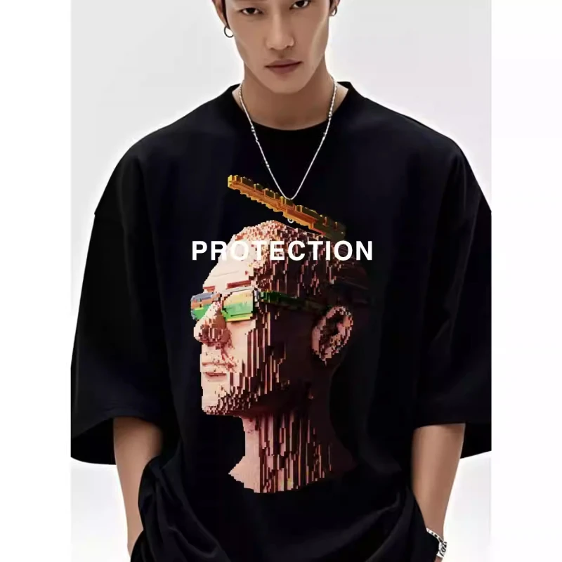 American retro street hip-hop figure printed short-sleeved T-shirt for men and women, a loose and casual summer top
American retro street hip-hop figure printed short-sleeved T-shirt for men and women, a loose and casual summer top