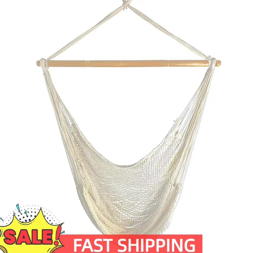 Большой подвесной стул из хлопковой веревки для использования в помещении и на открытом воздухе, натуральный белый комфортный стул-качалка
Большой подвесной стул из хлопковой веревки для использования в помещении и на открытом воздухе, натуральный белый комфортный стул-качалка