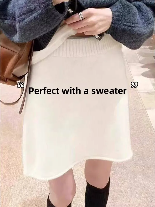 Khaki Knitted A-Line Skirt Women's Autumn Winter Sweater Matching Wool Wrap around High Waist Comfortable Soft Korean Sle
Khaki Knitted A-Line Skirt Women's Autumn Winter Sweater Matching Wool Wrap around High Waist Comfortable Soft Korean Sle