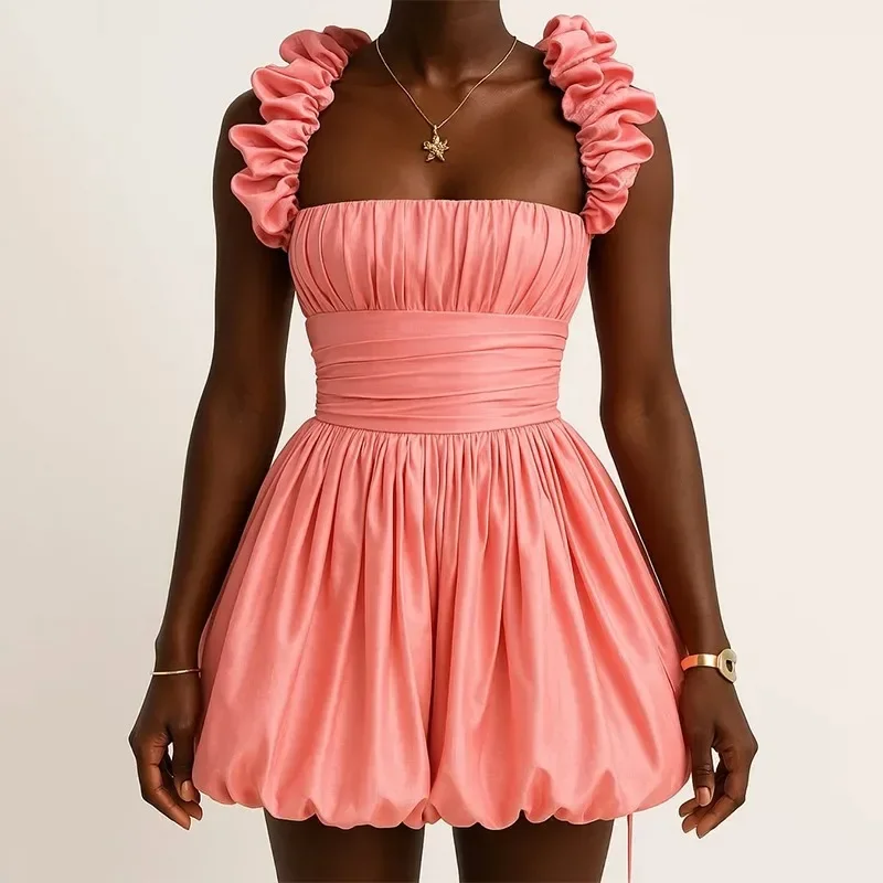 Women Sleeveless Ruffles Strap Big Swing Ball Gown Dress 2025 Beach Holiday Evening Night Party Vestidos Sexy Dresses
Women Sleeveless Ruffles Strap Big Swing Ball Gown Dress 2025 Beach Holiday Evening Night Party Vestidos Sexy Dresses